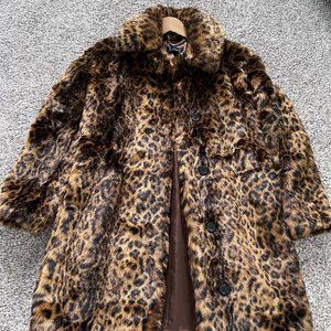 Faux Leopard Fur Coat
